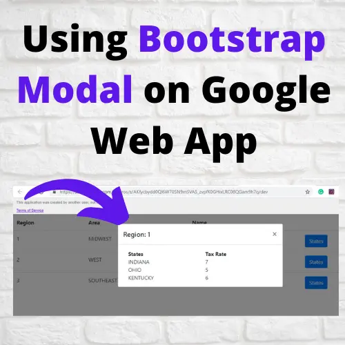 Using Bootstrap Modal on Google Web App