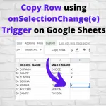 On Selection Change Google Sheets