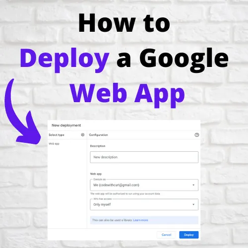 How to Deploy a Google Web App