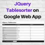 JQuery Tablesorter Web App
