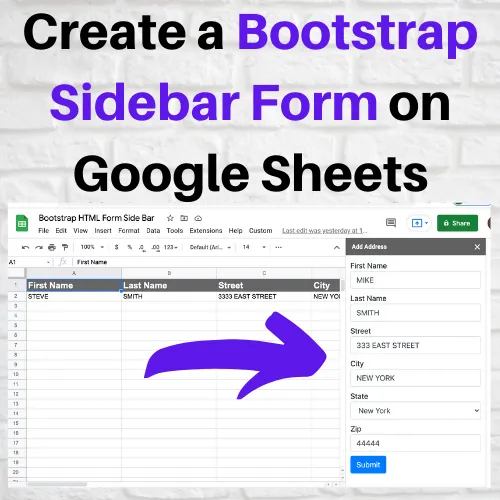 How to Create a Bootstrap Sidebar Form on Google Sheets