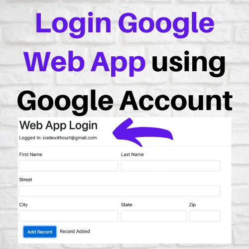 Create Login Google Web App using Google Account