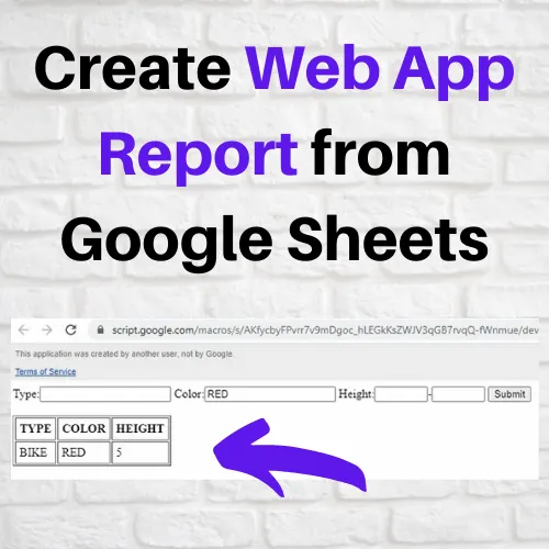 How to Create Web App Report from Google Sheets